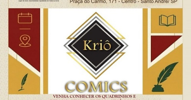 Quadrinhos e personagens da Editora Kriô Comics estarão na 1ª Feira Literária do ISAB em Santo André