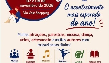 4ª Bienal Literária de Taubaté acontece nos dias 7 e 8 de novembro